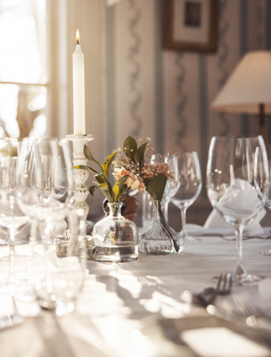 Dukat vackert i restaurang på herrgård