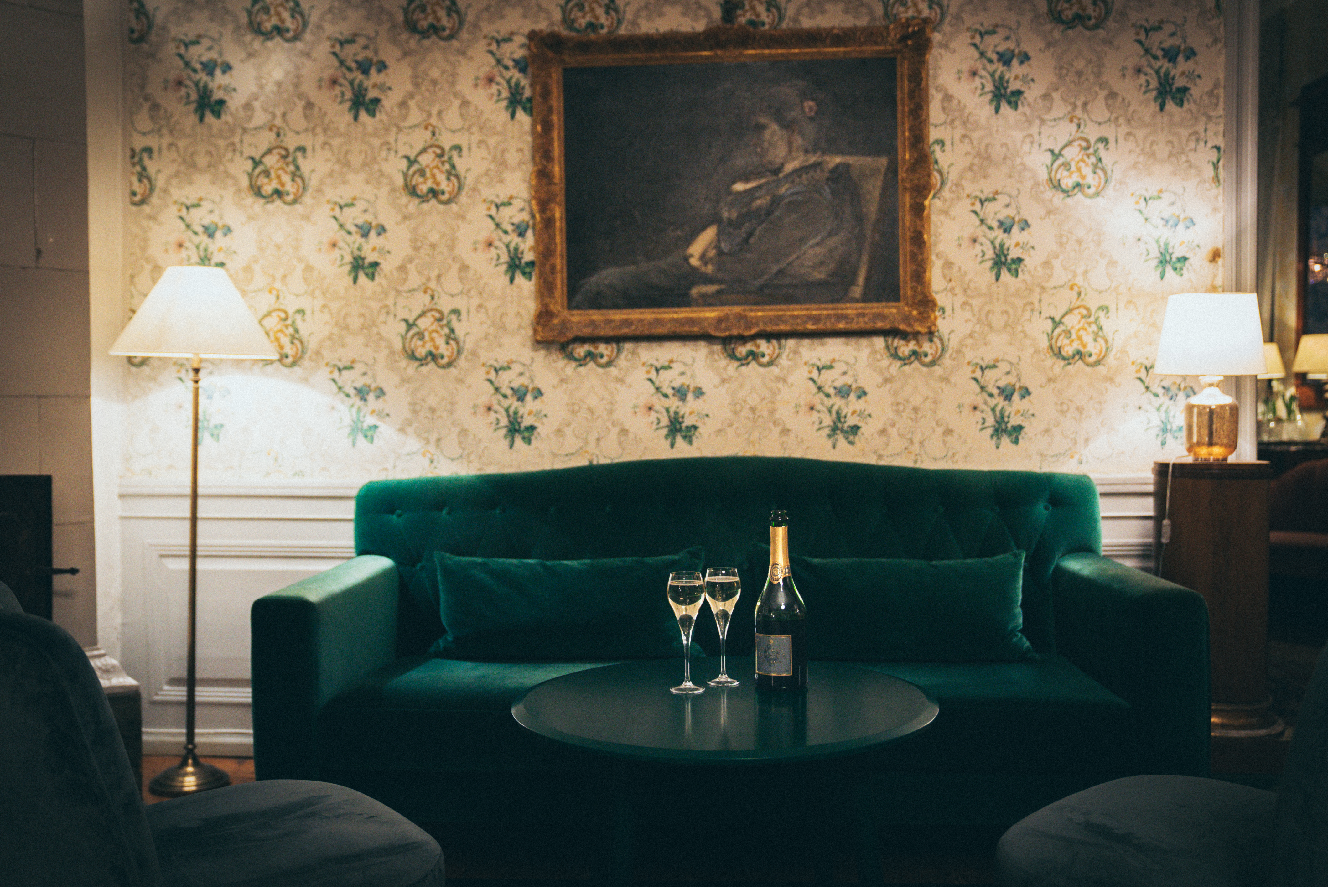 Champagne i herrgårdens salonger