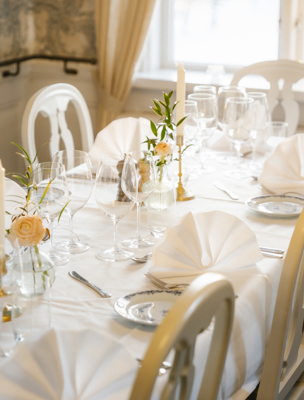 Dukat bord för festlunch och andra firanden på herrgården