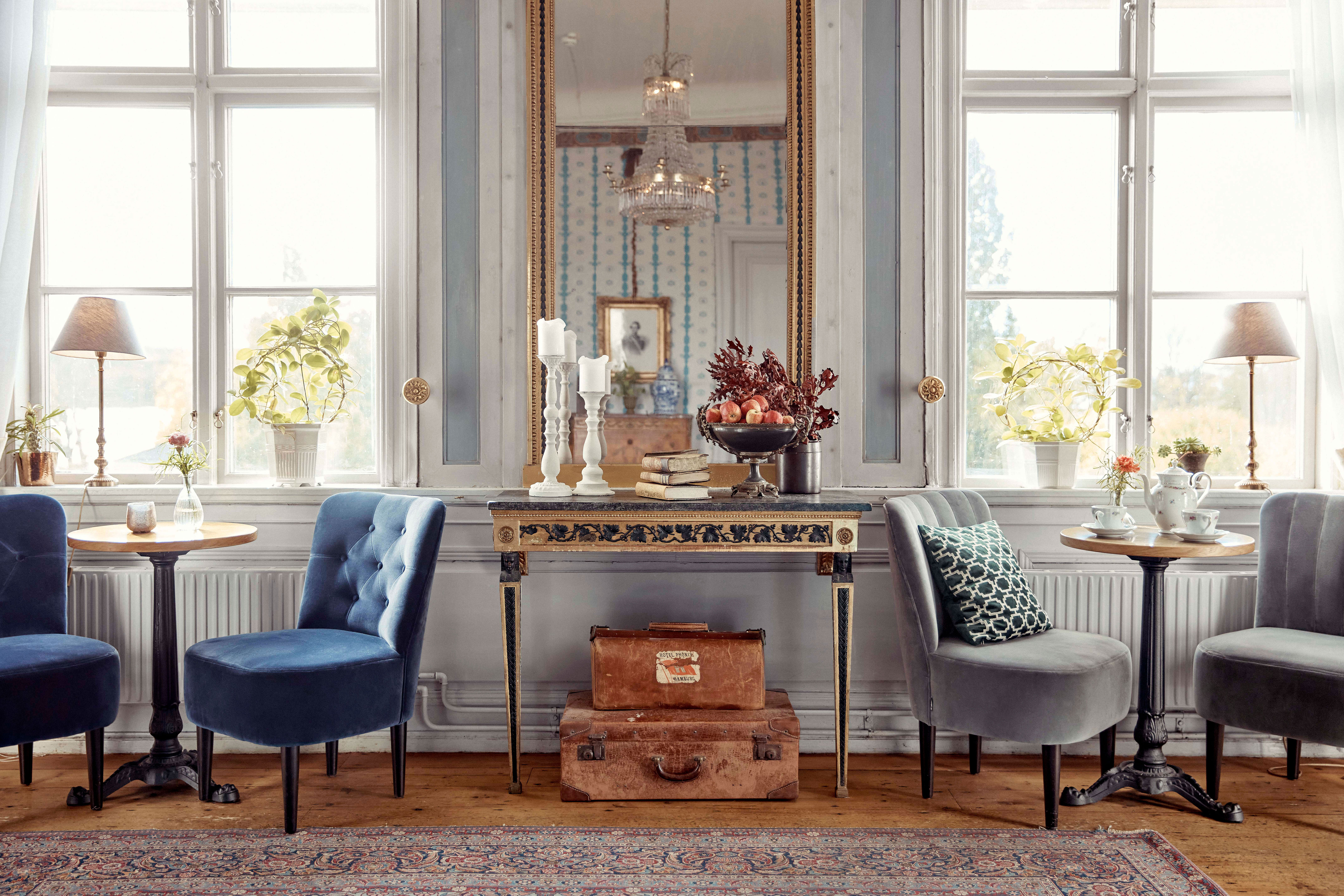 Vackra salonger på Krusenberg Herrgård