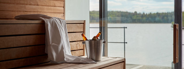 Bastu med vacker utsikt över Mälaren