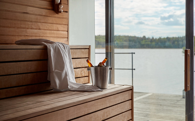 Bastu med vacker utsikt över Mälaren