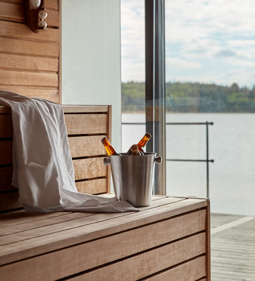 Bastu med vacker utsikt över Mälaren