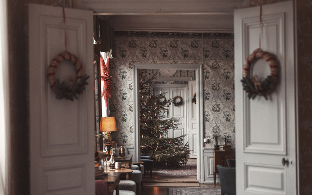 Juldekorationer i salongerna